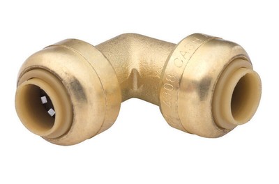SharkBite U244LFA 200 PSI 90 Deg. Brass Tubing Elbow 1/4 x 1/4 Push Dia. in.