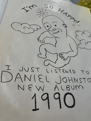 Daniel Johnston Original art Marker On Paper. “I'm So Happy” 1990