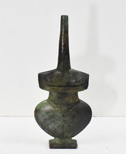 Cycladic Violos Female Bronze Figurine - Ancient Abstract Art Statue Simplicity