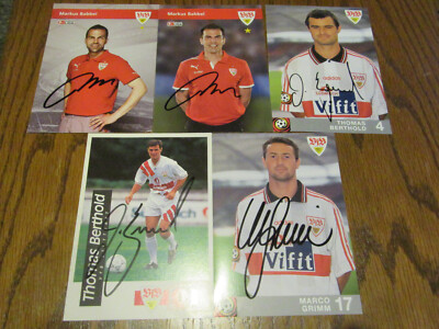 5 AK Autogrammkarten EX Bayern - VfB Stuttgart - Babbel Grimm Berthold