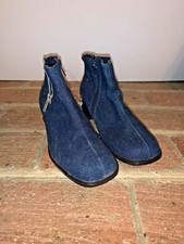NWT Trinkets Gloria Accent Side ZIP Girls Sz 1 M Denim Blue Jean Boots    tb9j15