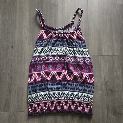 Piper & Blue Women's L Pink/Blue Boho Geometric Tank Top Shirt