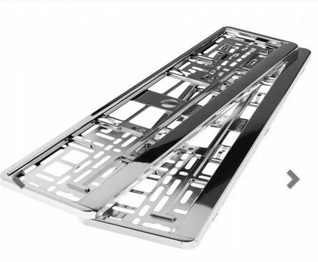 2x Chrome Car Number Plates Surrounds Holder For Mercedes CLK CLC AMG - Picture 2 of 6