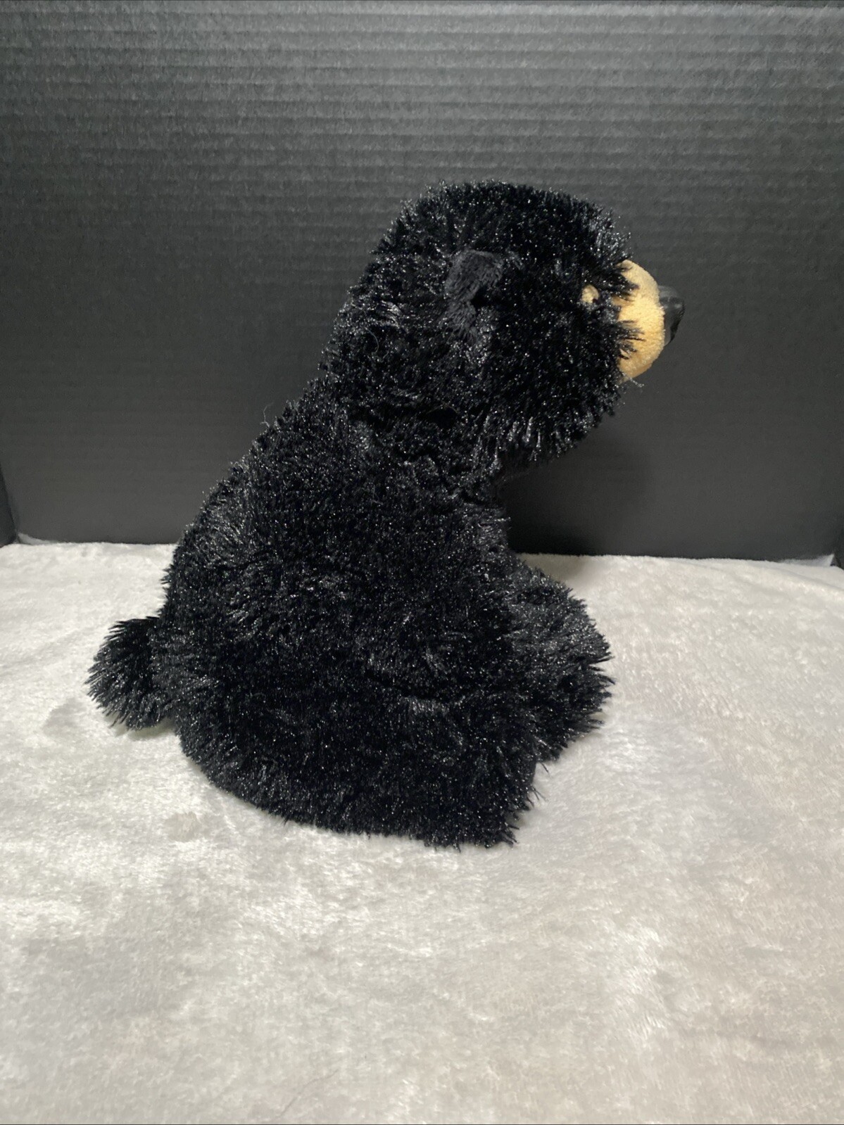 Black Bear Plush Bass Pro Shops Shaggy Furry Wildlife Artist Stuffed Animal 12"