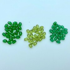 Green Czech Glass Spacer Beads 3 Variations  5x7mm  GCG27 