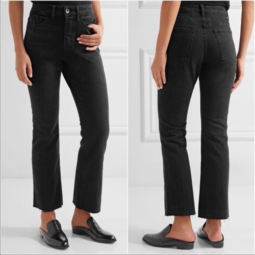 Helmut Lang High Rise Raw Fray Crop 