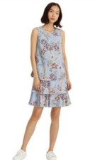 Lauren Ralph Lauren Women Floral Blue Tiered Drop Waist Sleeveless Dress 10 NWT 