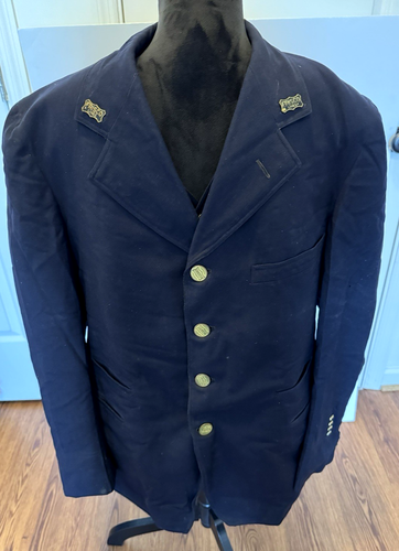 Cappotto e gilet vintage 1952 Frisco linee ferroviarie conduttore treno con insegne - Foto 11 di 24