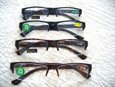 Reading Glasses 1.25  4.00 Men's Women's Flex Arm 1/2 Rim Reading Glasses R401