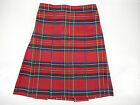 Girls R/K Red Plaid Box Pleat Uniform Skirt Reg,plus & Teen Sizes 6 - 20 1/2