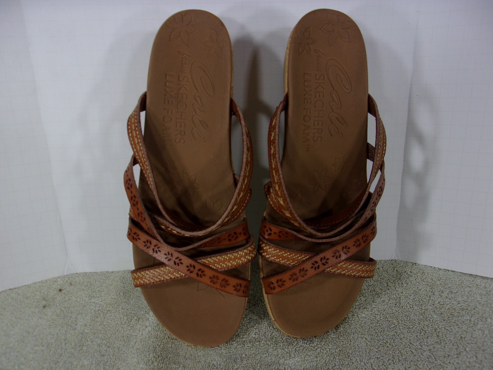 APL Sandalo con zeppa Skechers donna Beverlee TIGER POSSE taglia 9 sughero Cali Luxe schiuma us intime ottimeioni!