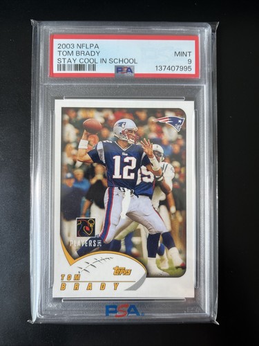 2003 NFLPA STAY COOL IN SCHOOL TOM BRADY PSA 9 NEW ENGLAND PATRIOTS