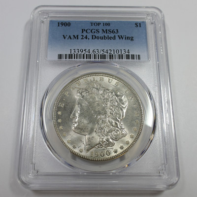 1900 P PCGS MS63 VAM 24 Double Wing - Silver Morgan Dollar $1 US Coin #58919A