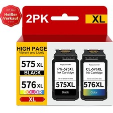 2er Patronen für Canon PG-575 576 XL Pixma TS3750i TS3751i 3551i TR4750i TR4751i