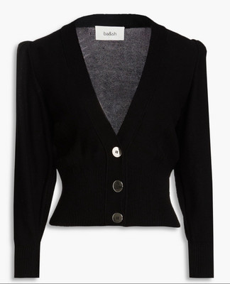 BA&SH Ameo Damen-Cardigan schwarz V-Ausschnitt Größe 1 UK-Größe Small neu 