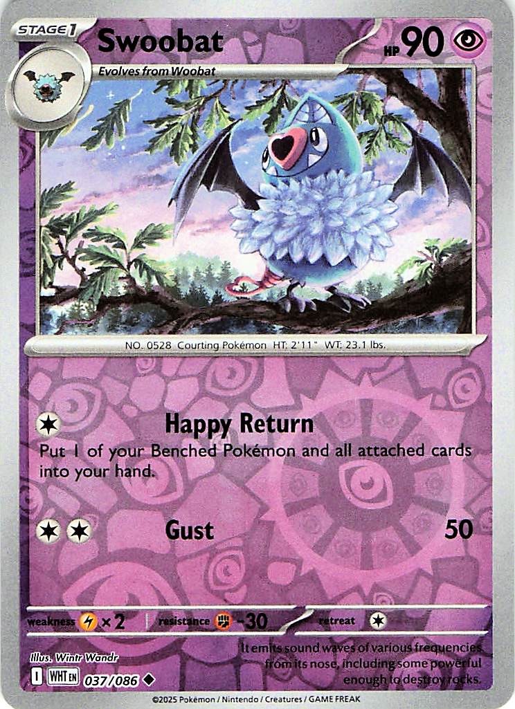 Swoobat 037/086 - REVERSE HOLO - SV: White Flare - NM