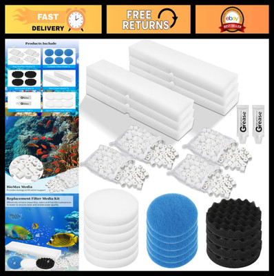 28 Pcs Aquarium Filter Media Kit for FX2 FX4 FX5 FX6 - Foam Pads, Carbon, Bags &