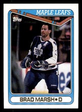  155 Brad Marsh 3 Maple Leafs 1990 Topps Hockey Sports Trading Card 