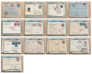 Deutsches Reich Germania/Infla Belegelot Zensurpost Auslandspost Bahnpost etc.