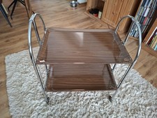 Dinett Bremshey Barwagen Servierwagen Teewagen braun, klappbar