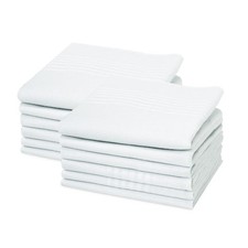 URAQT Men's Handkerchiefs, 12 Pack Thickened White Handkerchief for Men Soft ...