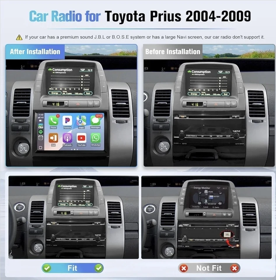 *VIVO* Toyota Prius 2004-2009 Android Carplay Coche Estéreo Radio Navegación WiFi  Foto 2 de 4