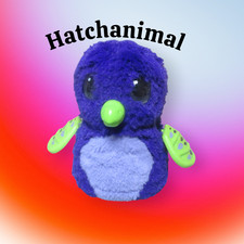 Hatchimals Draggle Purple Interactive Glitter Plush Toy Spin Master Tested