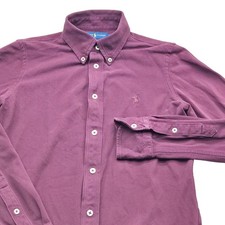 Ralph Lauren Youth Knit Oxford Long Sleeve Button Down Shirt Burgundy Medium
