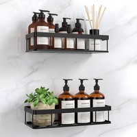 Duschablage Ohne Bohren Wasserdicht Rostfrei 2 StüCk Badezimmer Regal Schwarz