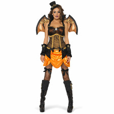 Costume Carnevale Donna Da Vampiro Steampunk Vampiressa Adulto Di Halloween Tg M
