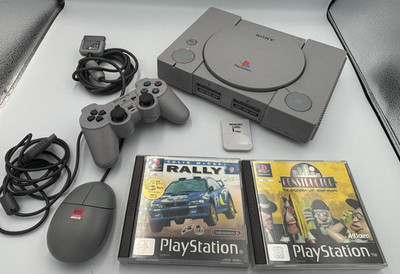 Sony PlayStation 1 (PS1) + Controller + Maus + 2 Spiele
