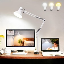   LED Desk Lamp Dimmable with Clamp, Eye-Caring Clip on Lights for Home Office...