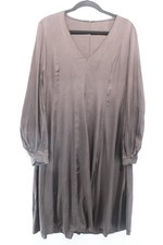 Elie Tahari V-Neck Long Sleeve Black Silk Midi Dress-Medium-Quiet Luxury