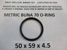 50mm ID x 59mm OD x 4.5mm thick O-ring. Buna-70. Quan 1.
