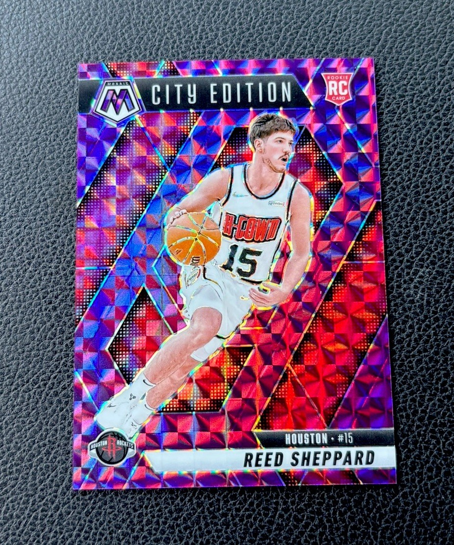 REED SHEPPARD 2024-25 MOSAIC CITY EDITION ROOKIE PURPLE PRIZM RC /99