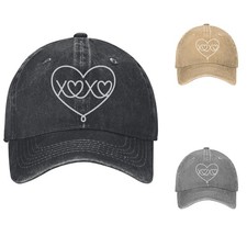 Letter Heart Graphic Print Cotton Baseball Cap Dad Hat Adjustable Vintage