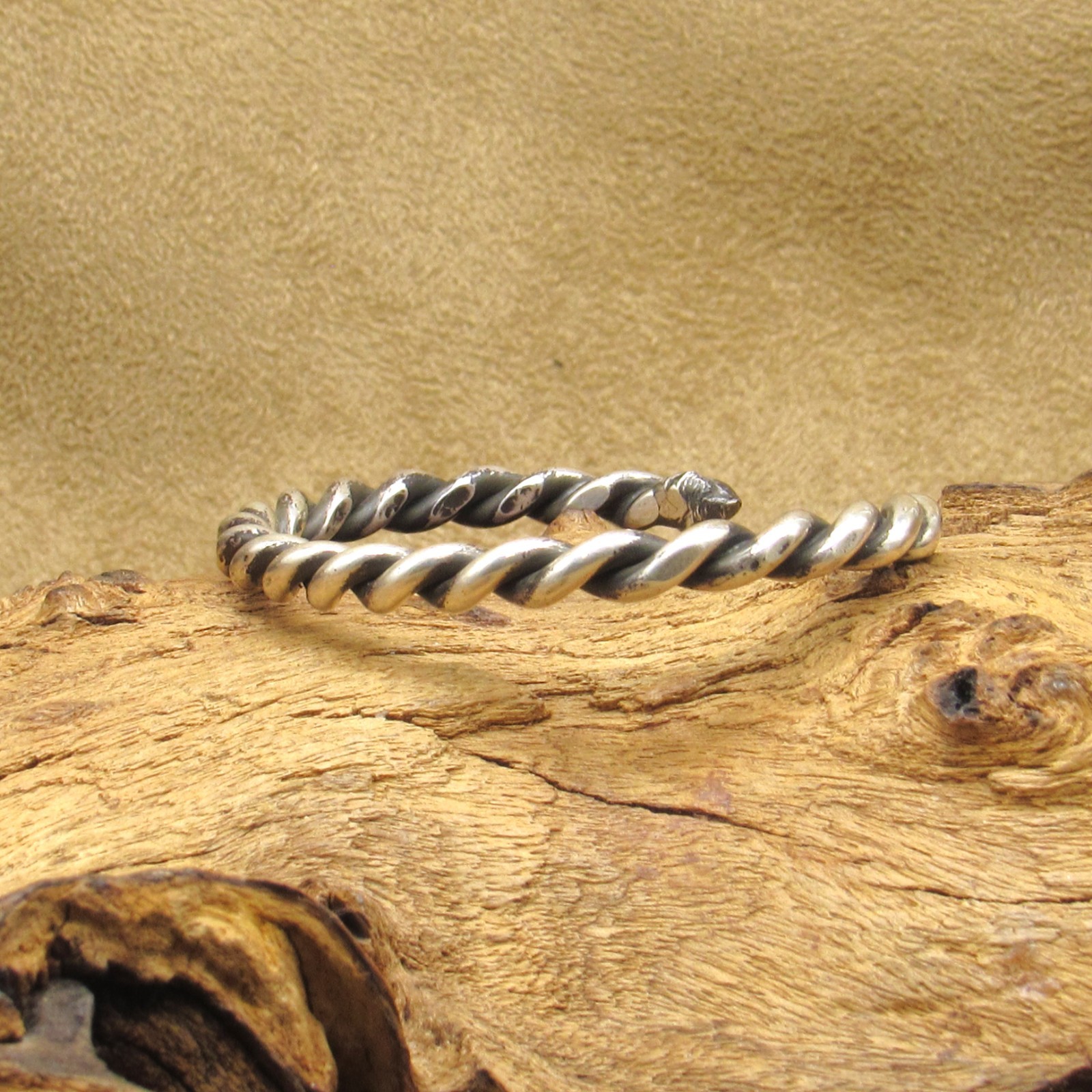 Rustic Sterling Silver Twisted Cuff - image 2