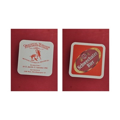 Schwechater Stegreifbühne Wo das Lachen zu Hause ist..Brauerei Bierdeckel Bier