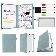 6 Sides Portable Dry Erase Notebook Whiteboards Notebook Small Portable White...