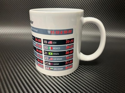 2026 F1 Calendar Mug Grand Prix Race Dates and Testing Schedule Coffee Cup