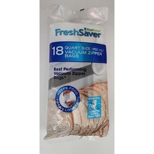 FoodSaver FreshSaver Vacuum Zipper Bags 18 Count Quart Size Clear New FRS26932