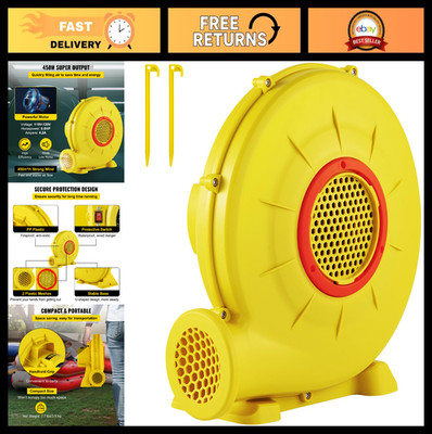 Inflatable Blower Pump for Bounce Houses & Water Slides - Electric Air Fan, Cord