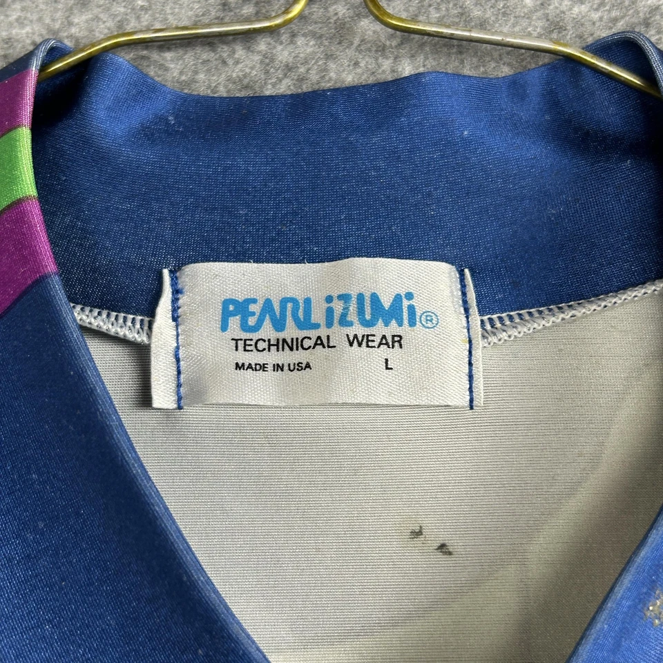 VINTAGE Pearl Izumi Cycling Skinsuit Mens Large Green Purple, Made USA Retro 90s - Image 4 of 4