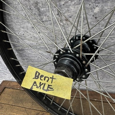 Vintage GT Mohawk BMX Wheelset 14mm 48h 48 20in Black Hubs Nutted