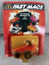 1985 McDonalds Hamburgler Pull Back Release Fast Mac Racer Vintage Sealed Pkg.