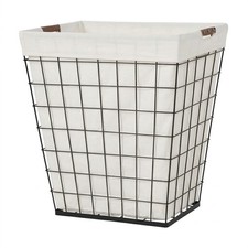  75L Rectangular Steel Wire Laundry Hamper wi...