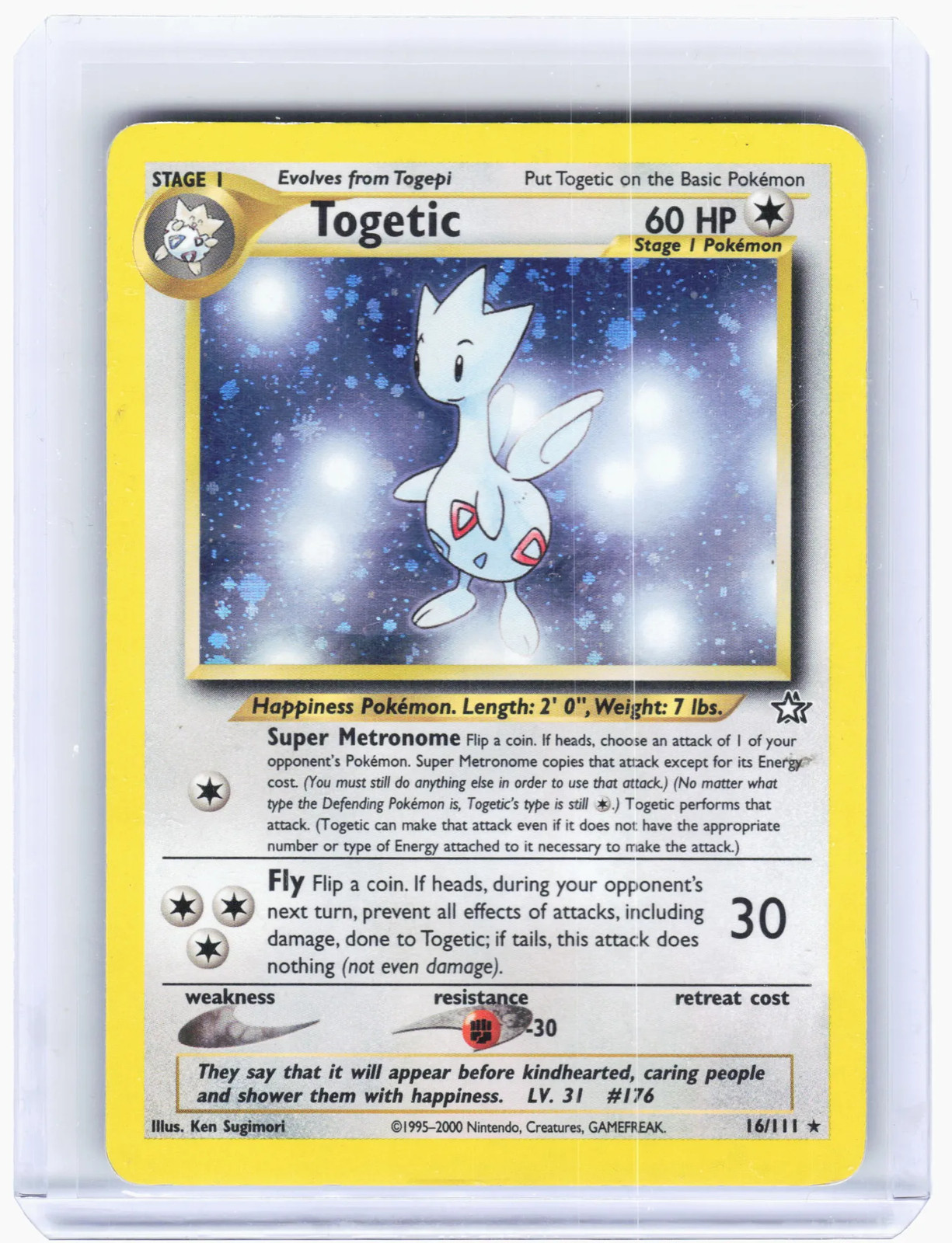 2000 Pokemon—Togetic #16/111 Neo Genesis—Holo Rare Holo [Damaged]