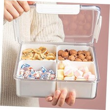 Divided Serving Tray with Lid for Veggie Charcuterie Container Portion 1 Pack