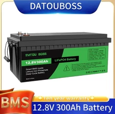 12V 300AH LiFePO4 Lithium Battery 15000+Cycle 200A BMS Solar System RV Off-grid