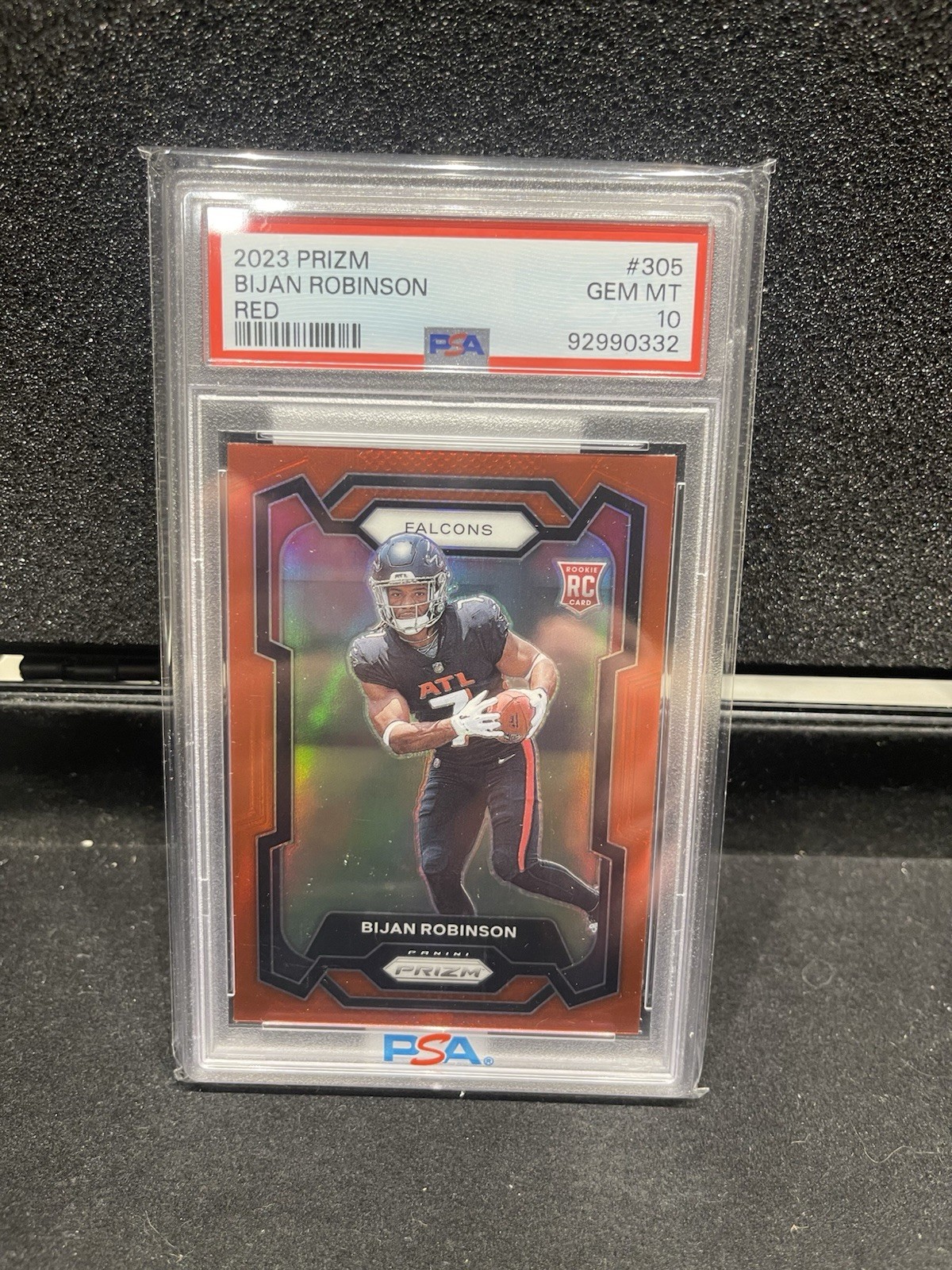 2023 Panini Prizm Bijan Robinson PSA 10 Red Retail SSP #305 Falcons
